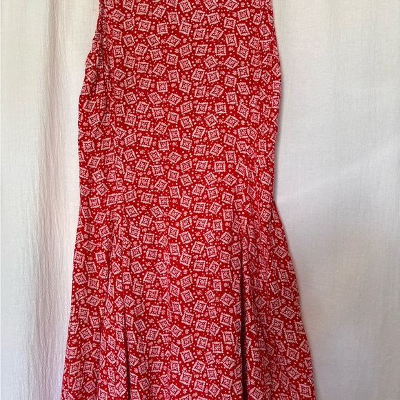 Rampage Red Pleated A-line Midi Sundress - Picture 4 of 6